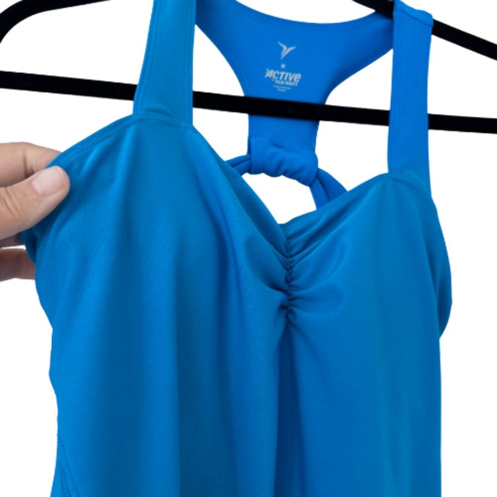Old Navy Active Blue Built-In Bra Tank Top Racerback Athletic Top - Picture 4 of 5